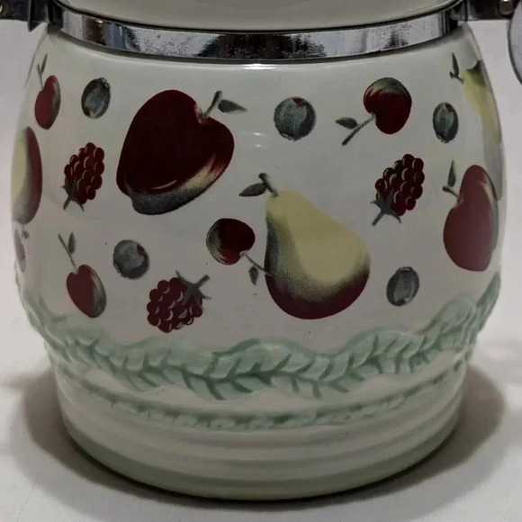 Vintage LTD Commodities Ceramic Canister Cream Color &‎ Fruit Design - Picture 3 of 7